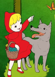 meseillusztráció -Piroska a farkassal